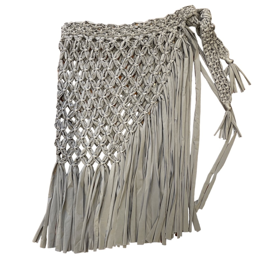 Koi Lizard Macrame Wrap Skirt Blue Matte OS